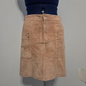 Light Pink Suede Leather Mini Skirt Size 4
